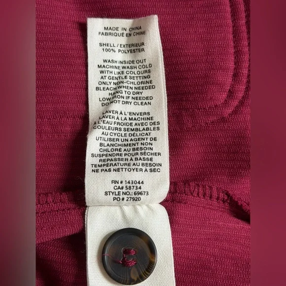 Avec Les Filles Red Burgundy Relaxed Oversized Corduroy Jacket Womens Size S - Picture 5 of 5